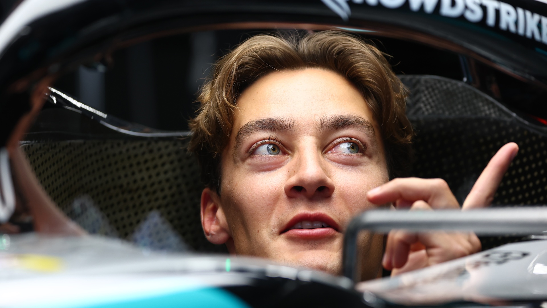 Mercedes driver George Russell at the 2026 Barcelona-Catalunya Grand Prix