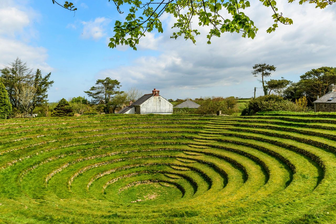 Gwennap Pit, Cornwall, a natural amphitheatre formed from an old mining pit.