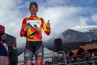 Brandon McNulty (Rally UHC) celebrates overall victory at the Giro di Sicilia