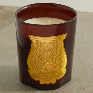 Trudon luxury scented candle in a jar with a gold logo on front