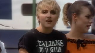 Madonna and Debi Mazar in the video for Papa Don't Preach