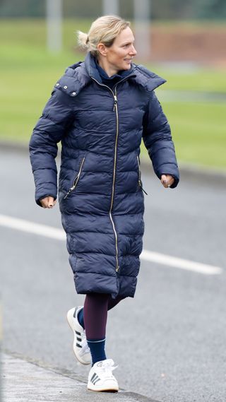 Zara Tindall arrives to take part in the final leg of the Cycle4Caroline Endurance Charity Cycle Challenge on November 30, 2024