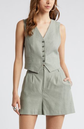 Linen Blend Vest