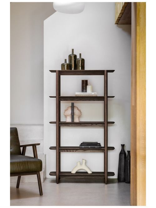 Wood Veneer Display Shelves - Tall - Smoked