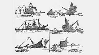 The sinking of the RMS Titanic as described by survivor Jack Thayer and sketched by L.P. Skidmore, a passenger on the RMS Carpathia, on April 15, 1912.