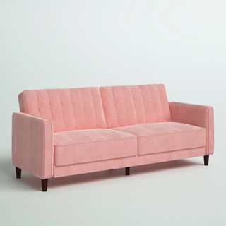 Perdue Velvet Square Arm Convertible Sofa