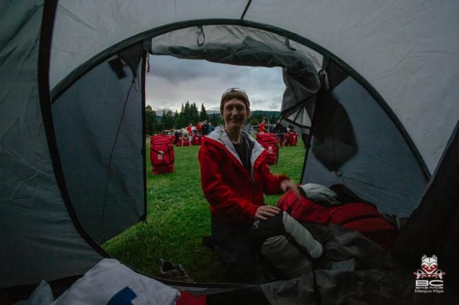 Tents were waiting and ready in Cumberland after an evening transfer from North Vancouver.