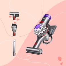 Dyson car+Boat and accessories on a pink background