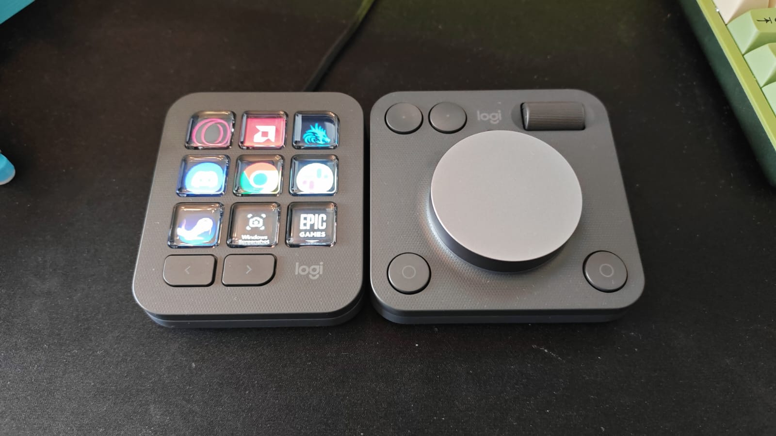 The MX Creative Console on a desktop