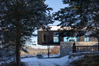 Lower Tullochgrue House cantilevers out over the landscape