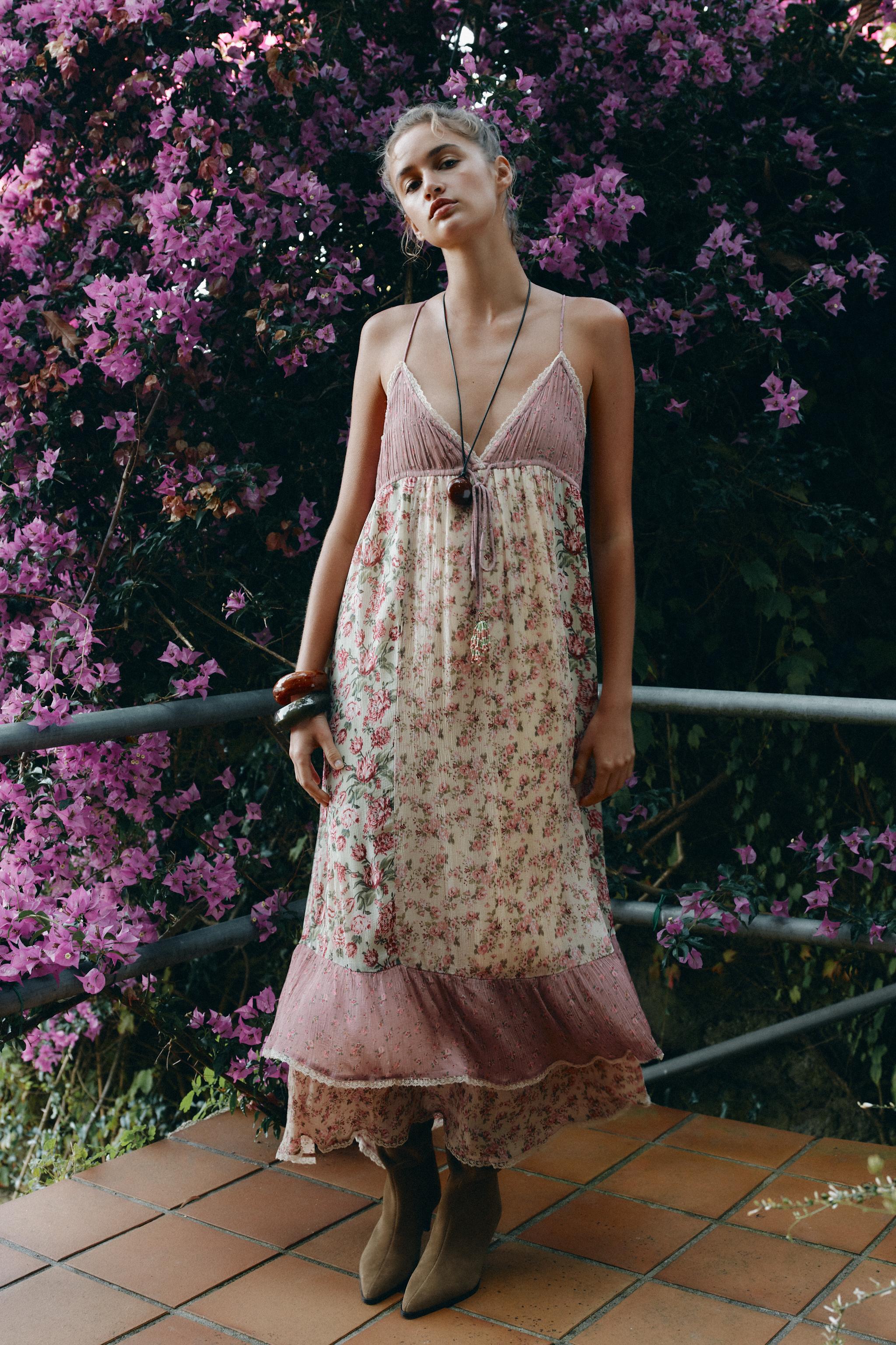 Patchwork Floral Dress