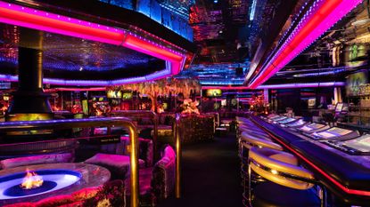 The neon-filled Peppermill Fireside Lounge