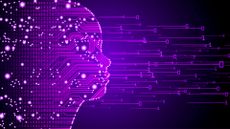 A face profile made out of 0 and 1 numbers