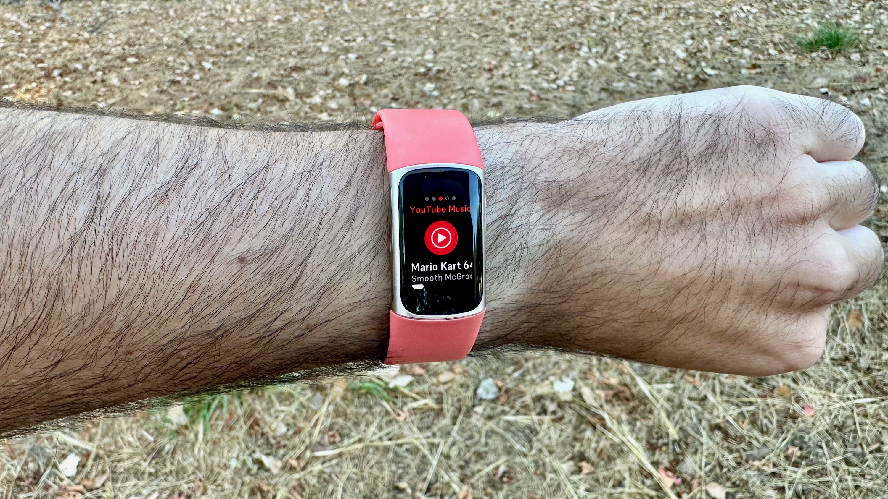 YouTube Music widget on the Fitbit Charge 6