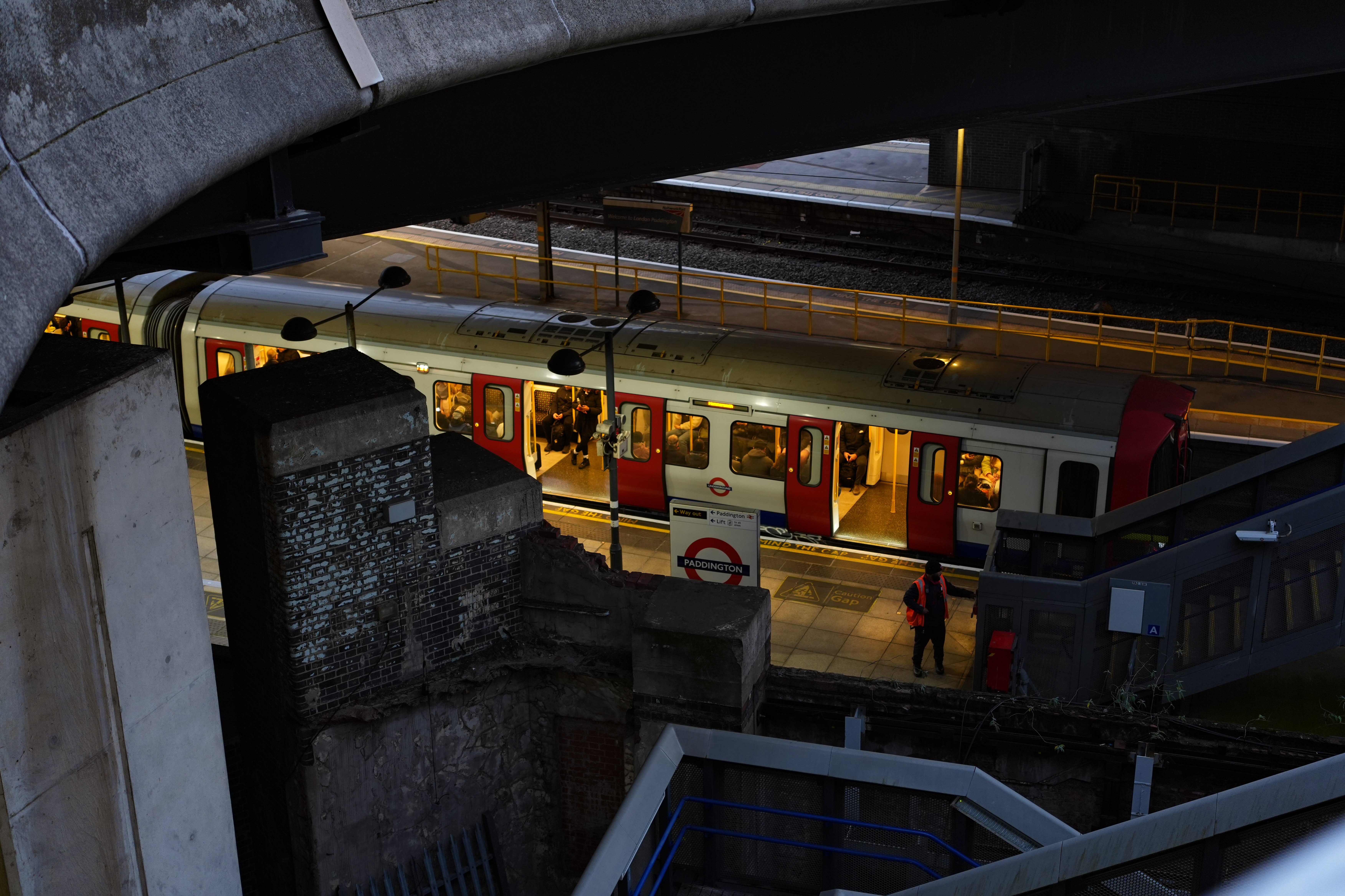 View down into the London underground at Paddington station