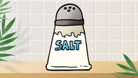 Vector graphic of salt shaker on a table