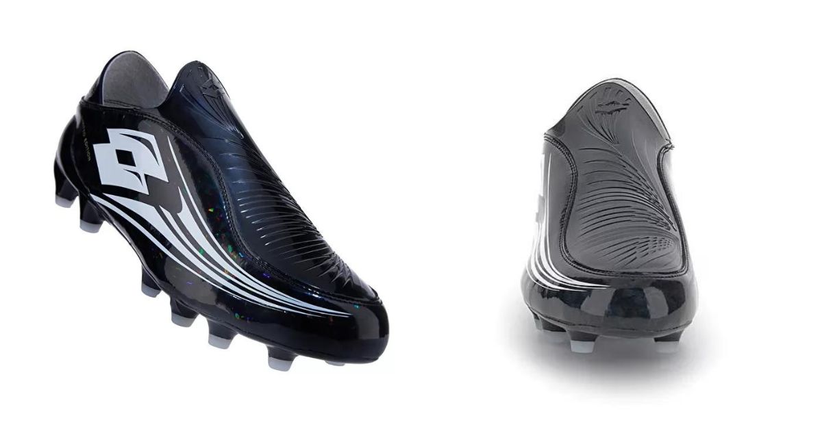 A black pair of ZHERO GRAVITY TRE OG 50 YRS football boots on a white background