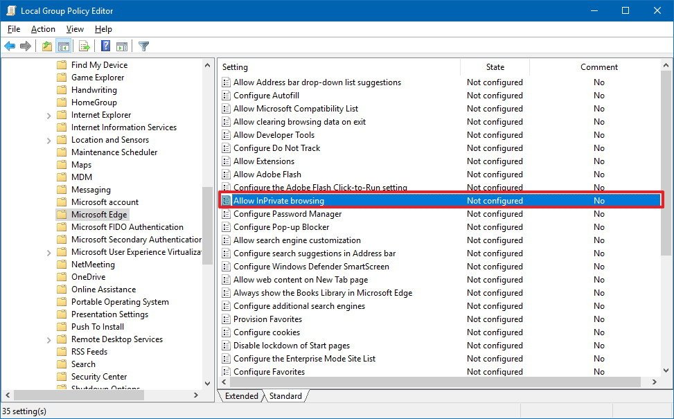 How to disable Microsoft Edge InPrivate browsing on Windows 10  Windows Central