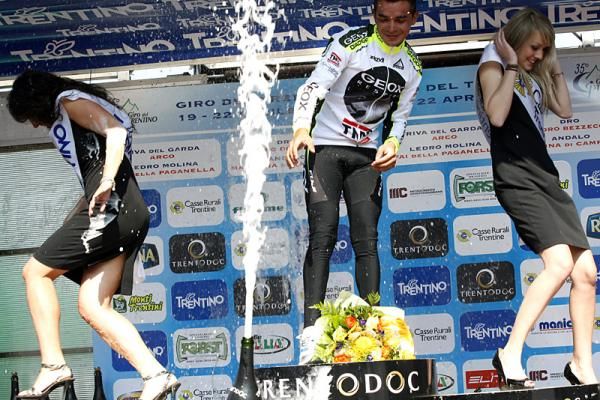 Champagne shenanigans on the podium.