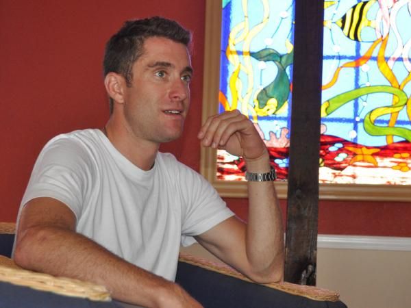 Christian Vande Velde at Garmin-Cerv&eacute;lo's camp in the Caymans.
