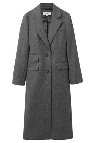 Amalia Lapel-Collar Double-Breasted Wool-Blend Coat