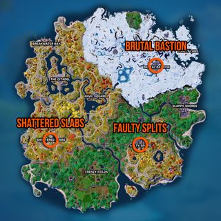 Fortnite Cold Blooded Vaults locations on the map
