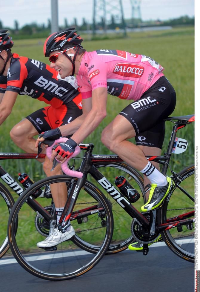 Cadel Evans (BMC) enjoying his day in pink