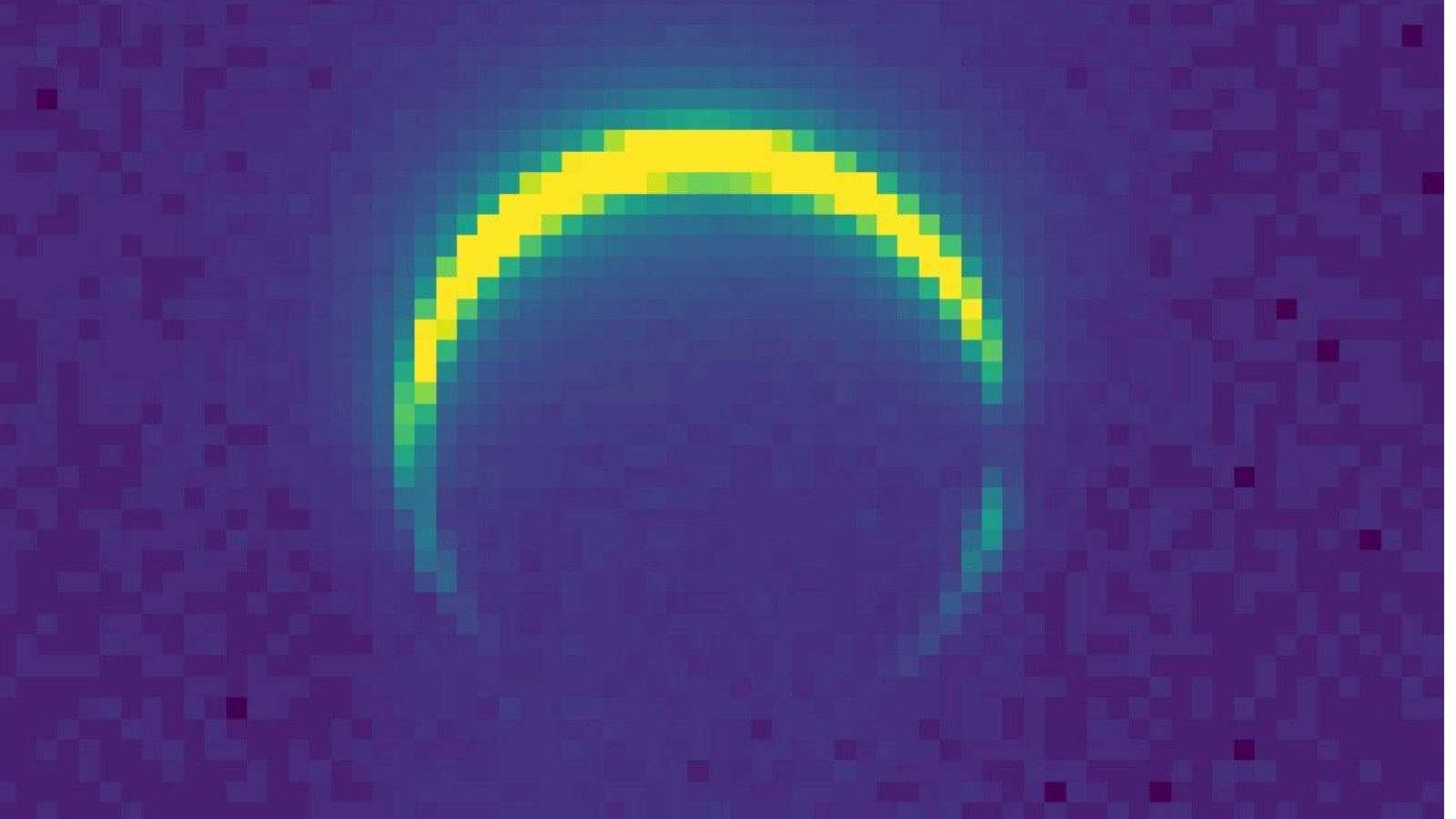 a yellow ring on a blue background
