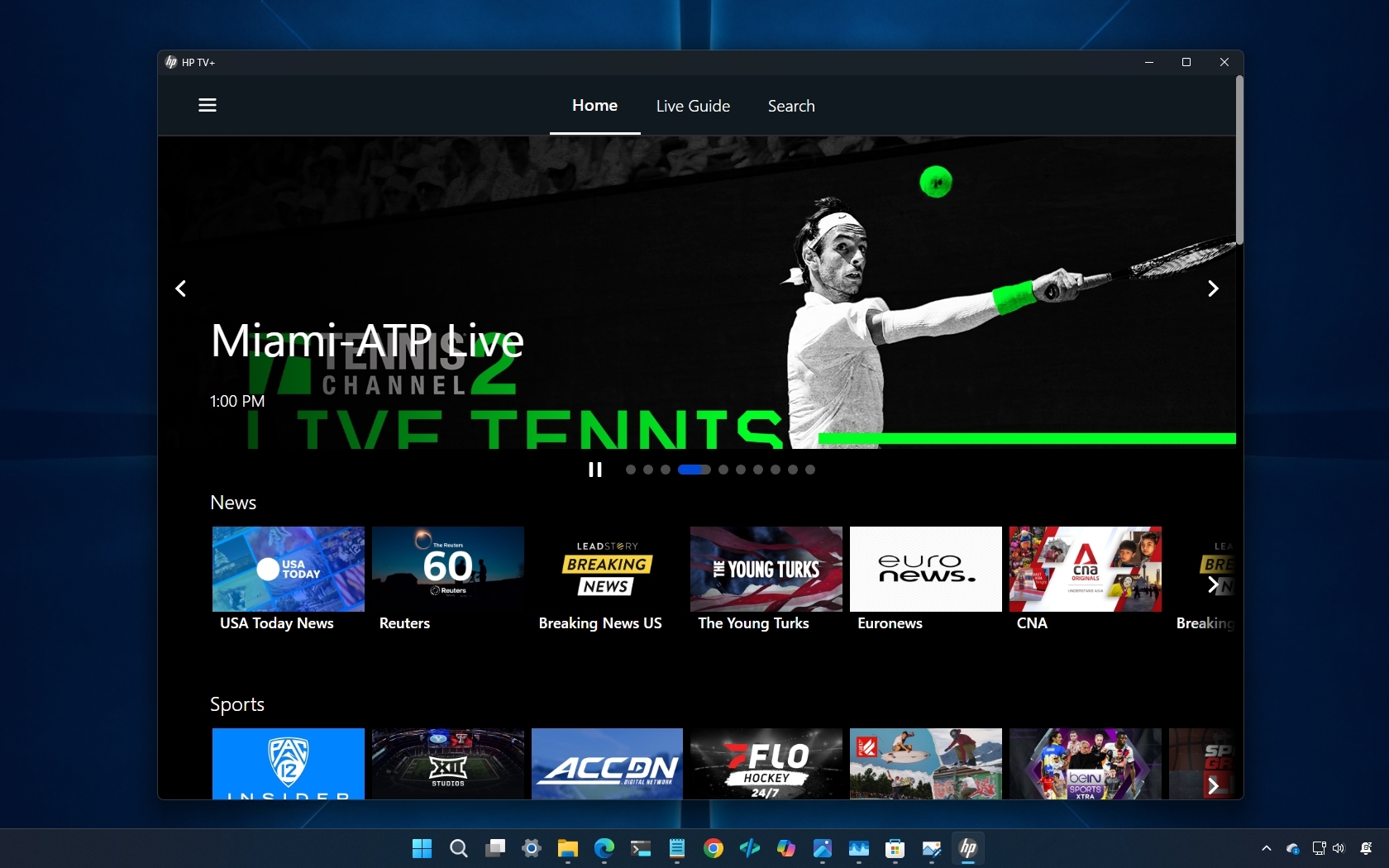 Windows 11 HP TV+ app