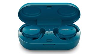 Bose Sport Earbuds in their case on white background