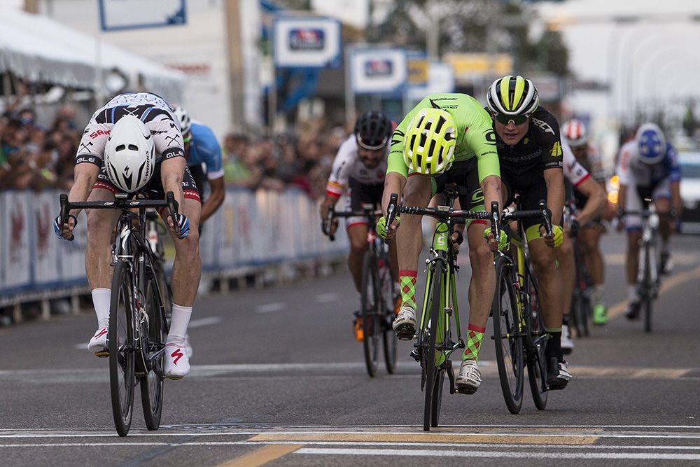 Colin Joyce gets the better of Alex Howes to win stage 1