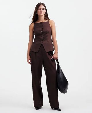 madewell, lockere, gerade Hose aus fließendem Twill-Stoff