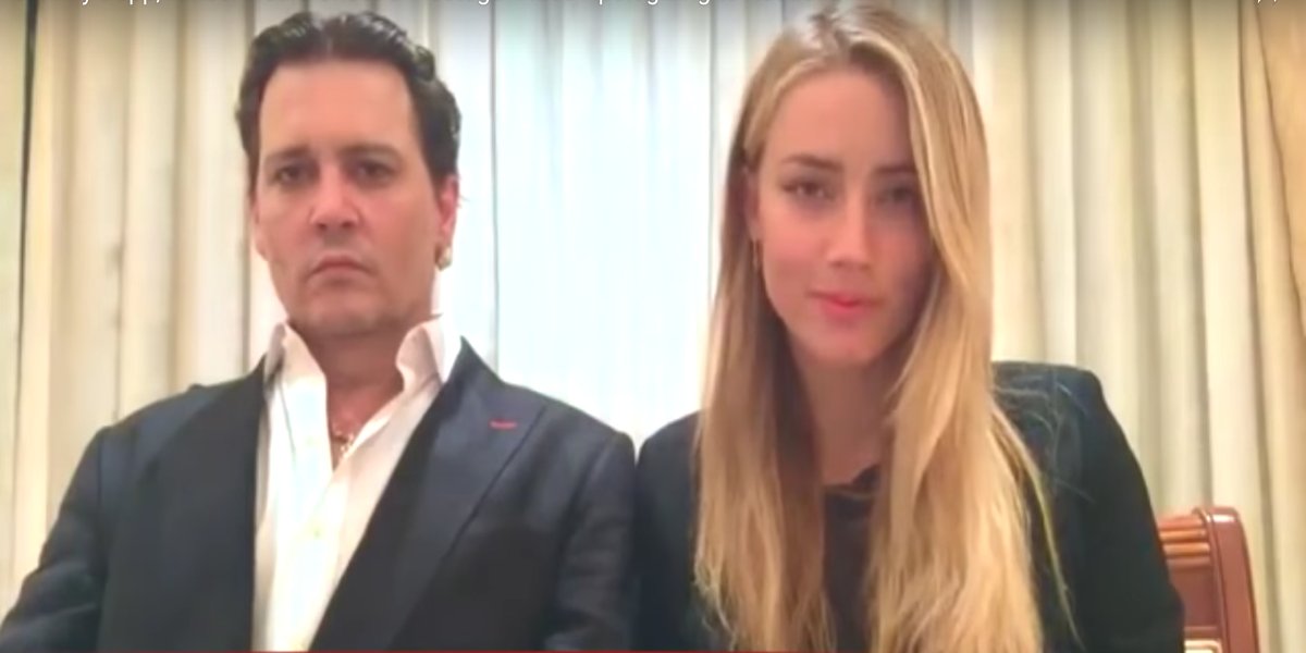 Johnny Depp and Amber Heard in the infamous apology video