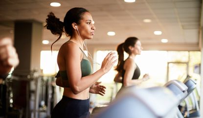 Woman running on a treadmill