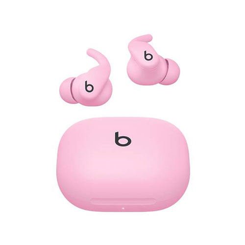 a stock image of the Beats Powerbeats Fit earbuds in pink