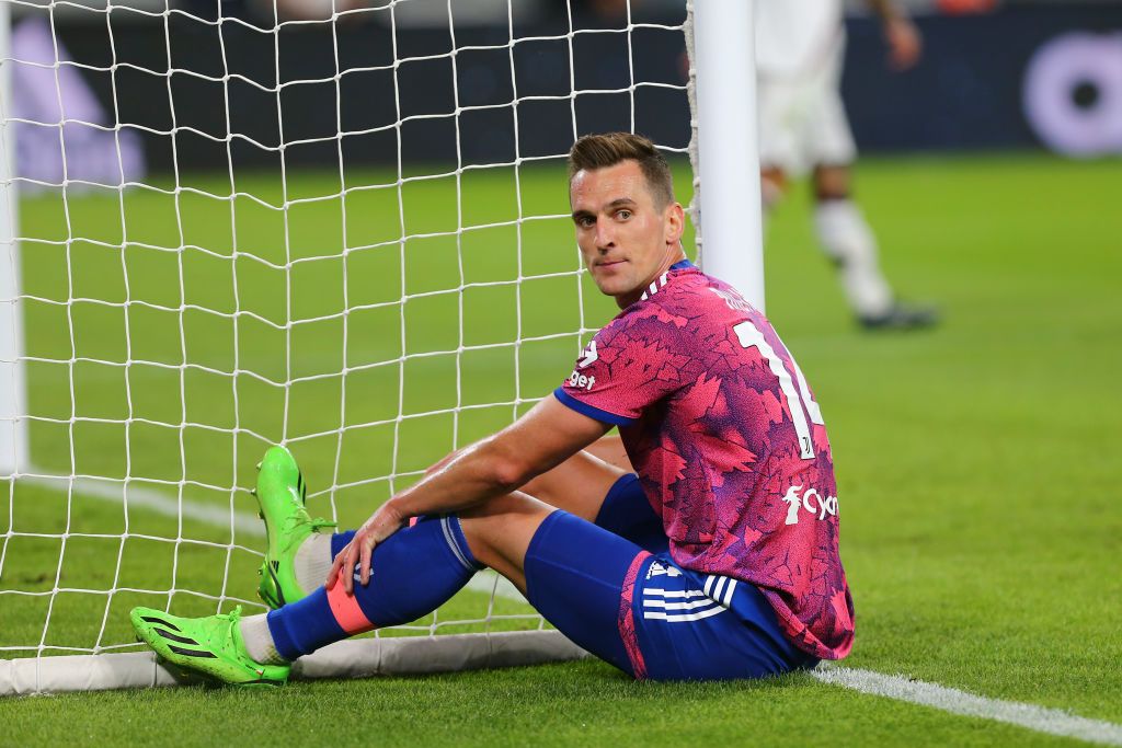 VAR problems: Arkadiusz Milik of Juventus FC during the match between Juventus FC and US Salernitana on September 11, 2022 at Allianz Stadium in Turin, Italy.