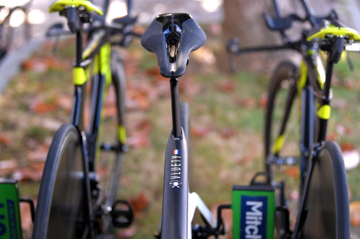 Annemiek van Vleuten's time trial bike ready and waiting