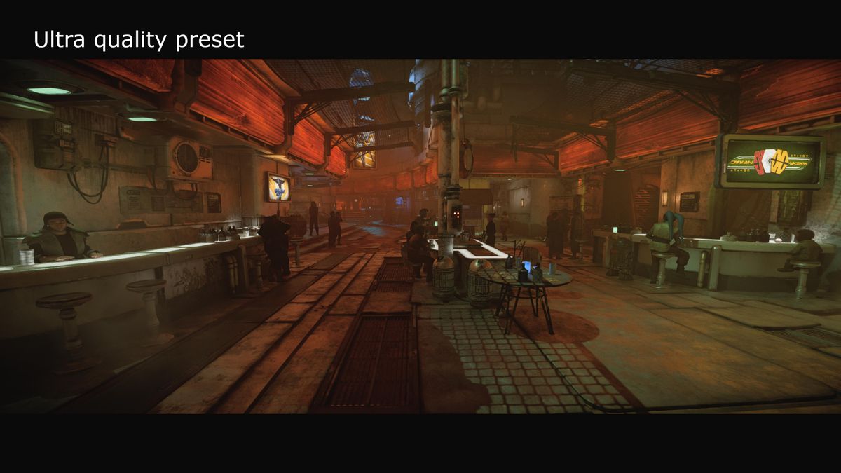 A screenshot from Ubisoft's Star Wars Outlaws, showing the impact of the quality setting on the graphics
