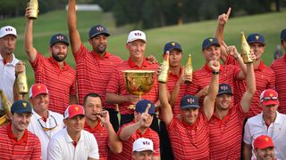 Team USA celebrate winning the 2022 Presidents Cup