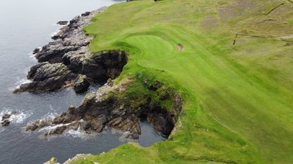 Whalsey Golf Club pictured from above