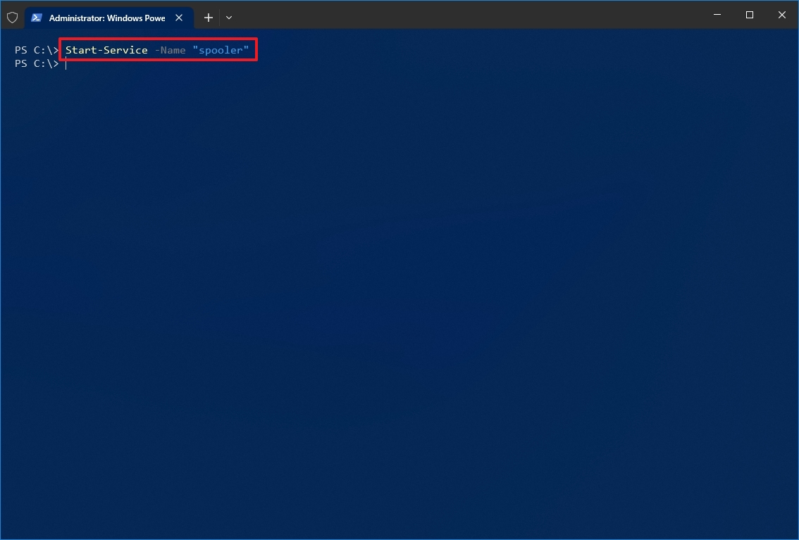 PowerShell start service