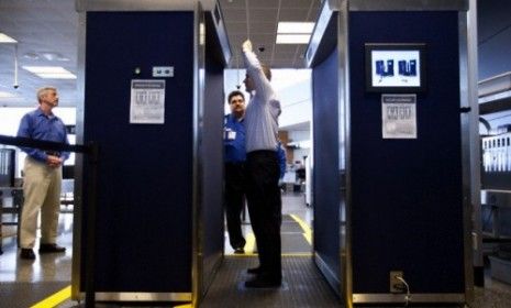 A full body scanner at Boston&amp;#039;s Logan International Airport.