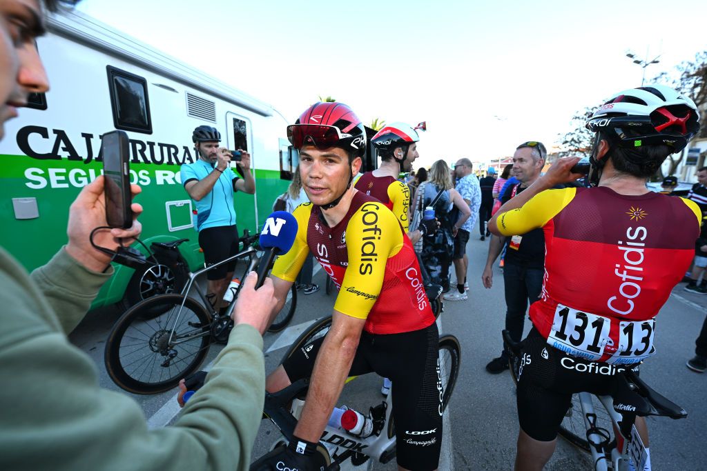 LAGOS PORTUGAL FEBRUARY 19 Milan Fretin of Belgium and Team Cofidis meets the media press after the 51st Volta ao Algarve em Bicicleta Stage 1 a 1922km stage from Portimao to Lagos on February 19 2025 in Lagos Portugal Photo by Tim de WaeleGetty Images