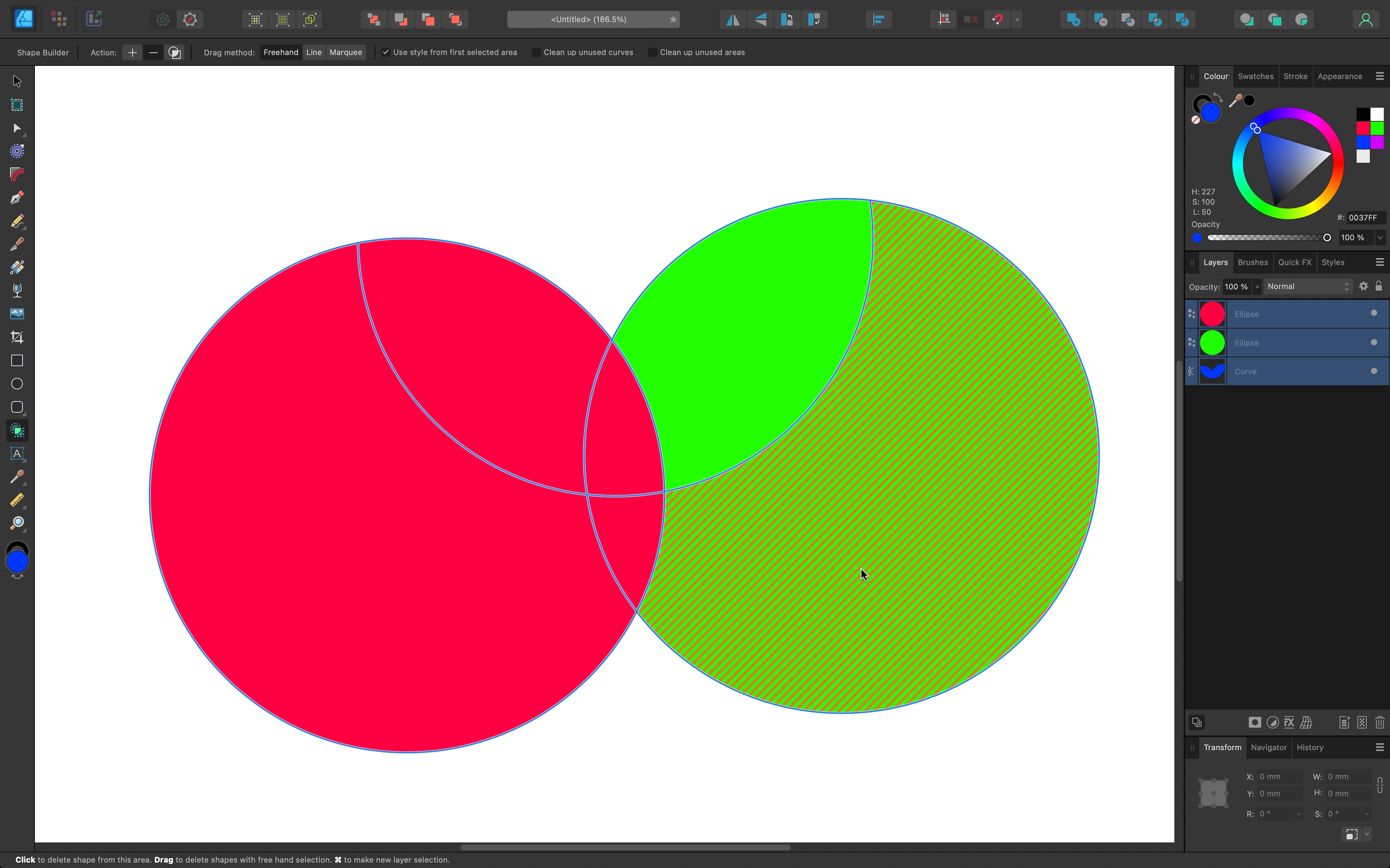 Captura de tela do software de design gráfico Affinity Designer 2