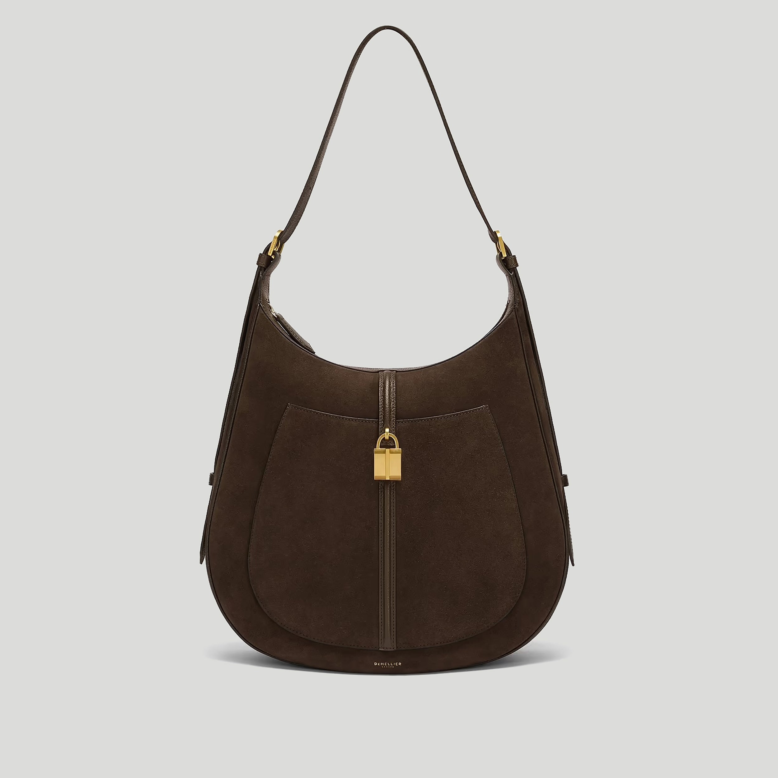 The Siena Hobo | Mocha Suede &amp;amp; Mocha Small Grain | Demellier