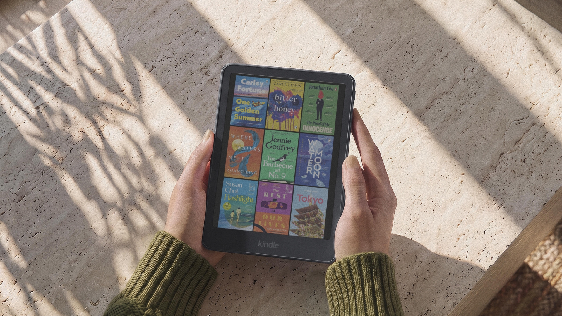 Amazon Kindle on a rug