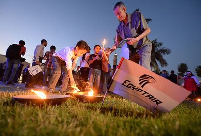 A candlelight vigil for the victims of EgyptAir Flight 804.