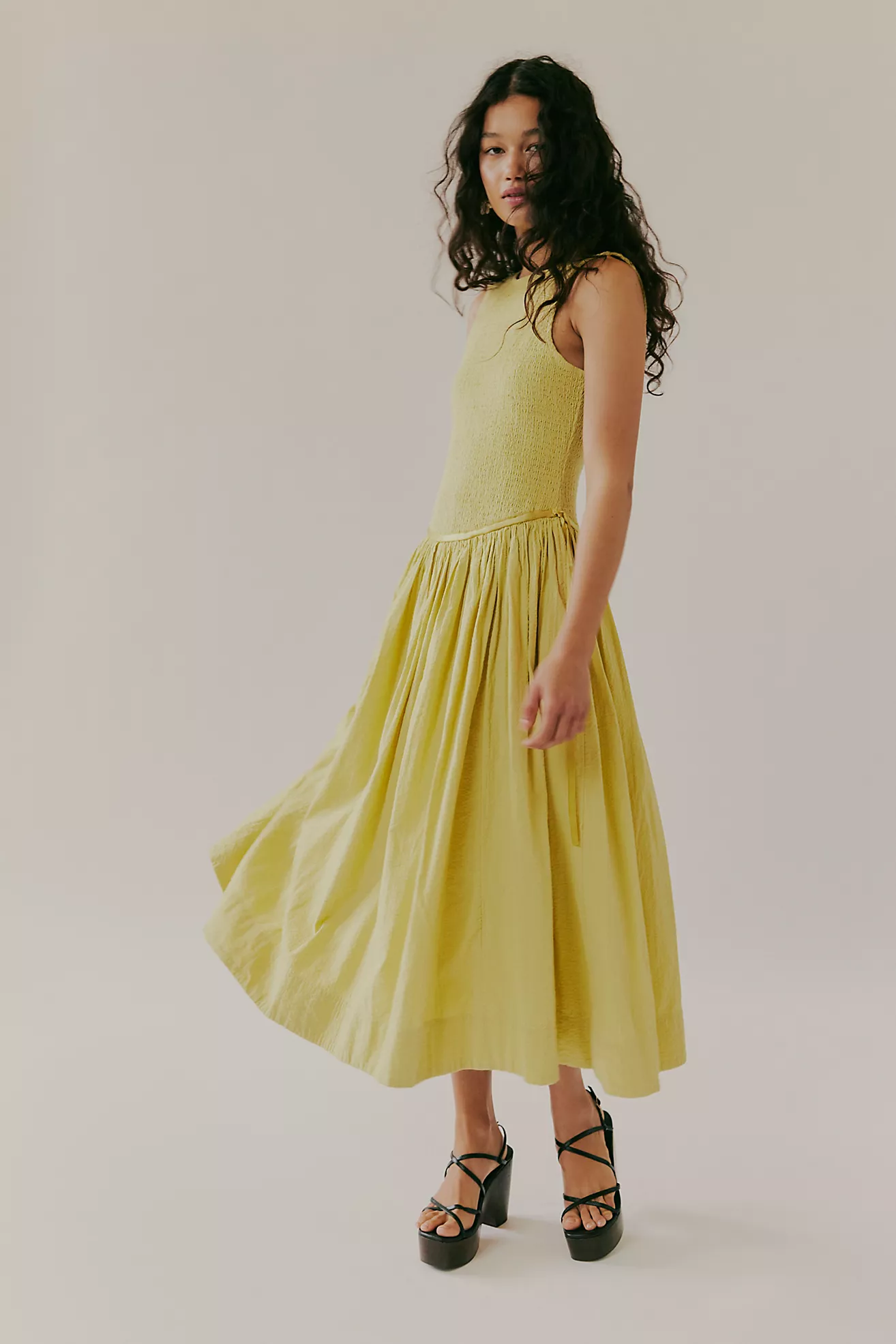 Nightingale Seersucker Midi Dress