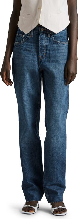 Raw Hem Straight Leg Organic & Recycled Cotton Jeans
