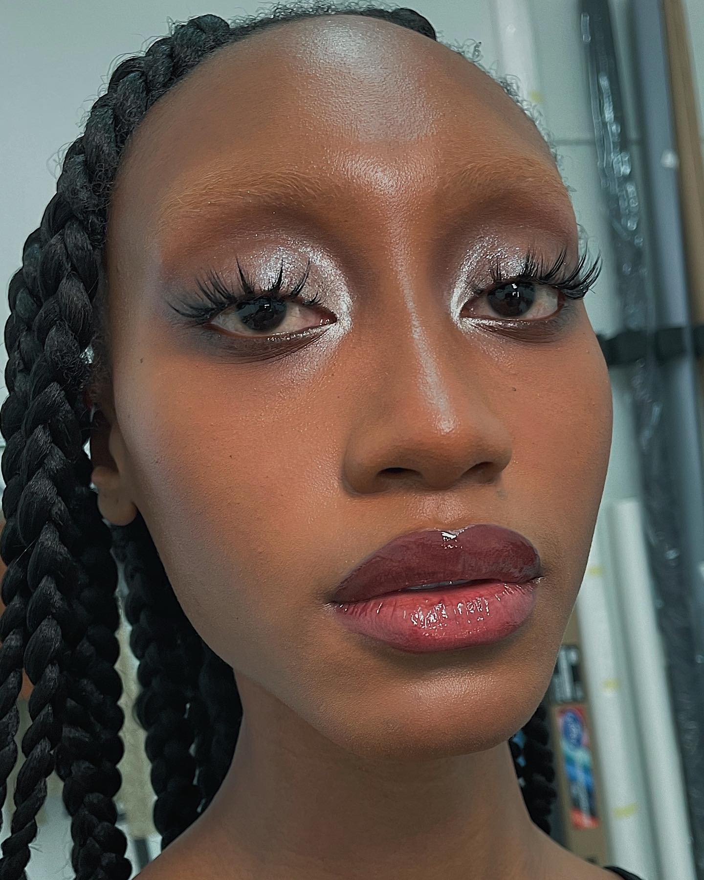 Silver eye makeup